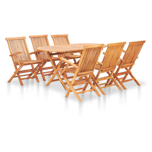 7-piece folding outdoor furniture set, solid teak wood