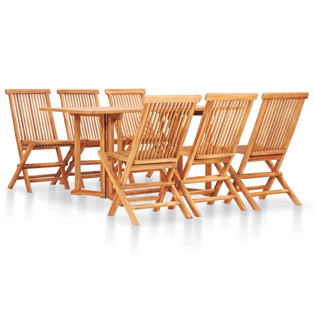 7-piece folding outdoor furniture set, solid teak wood