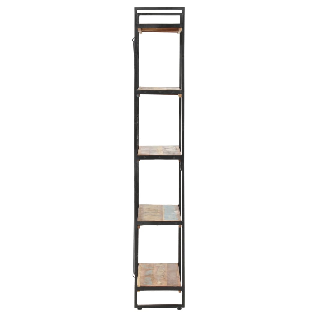 Bookcase with 5 shelves, 90 x 30 x 180 cm, solid recycled wood