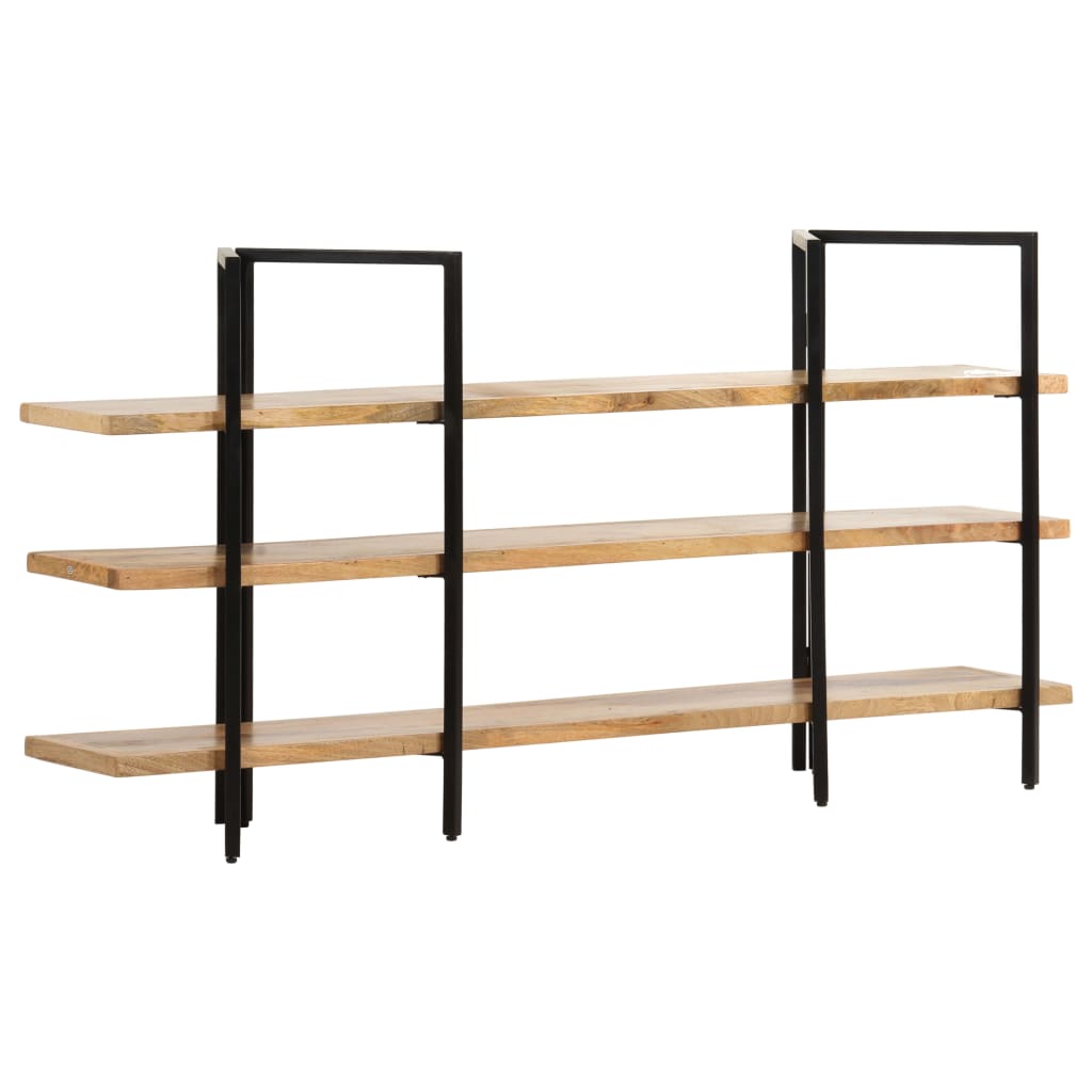 3-tier bookcase, 160x31x80 cm, solid mango wood