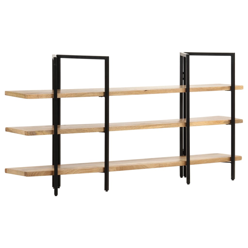 3-tier bookcase, 160x31x80 cm, solid mango wood