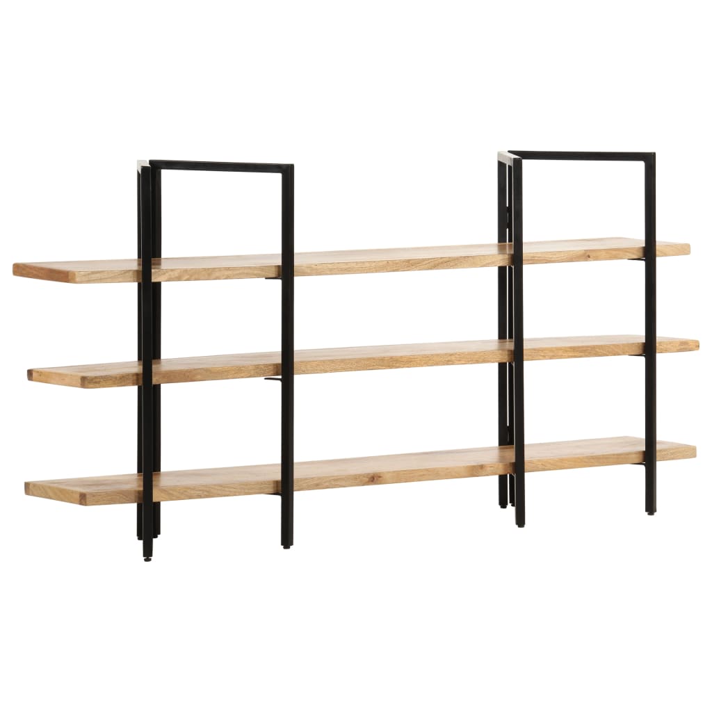 3-tier bookcase, 160x31x80 cm, solid mango wood