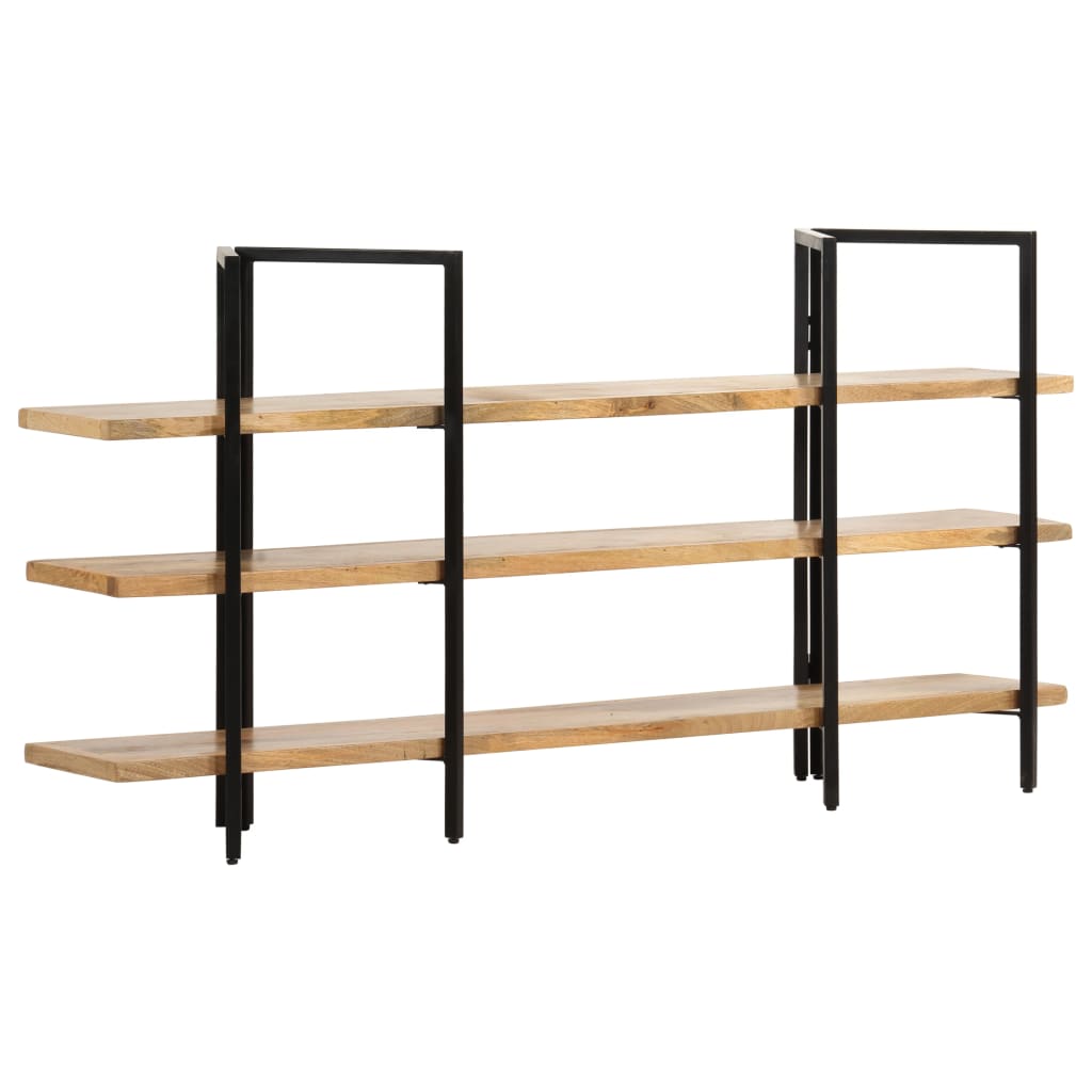 3-tier bookcase, 160x31x80 cm, solid mango wood