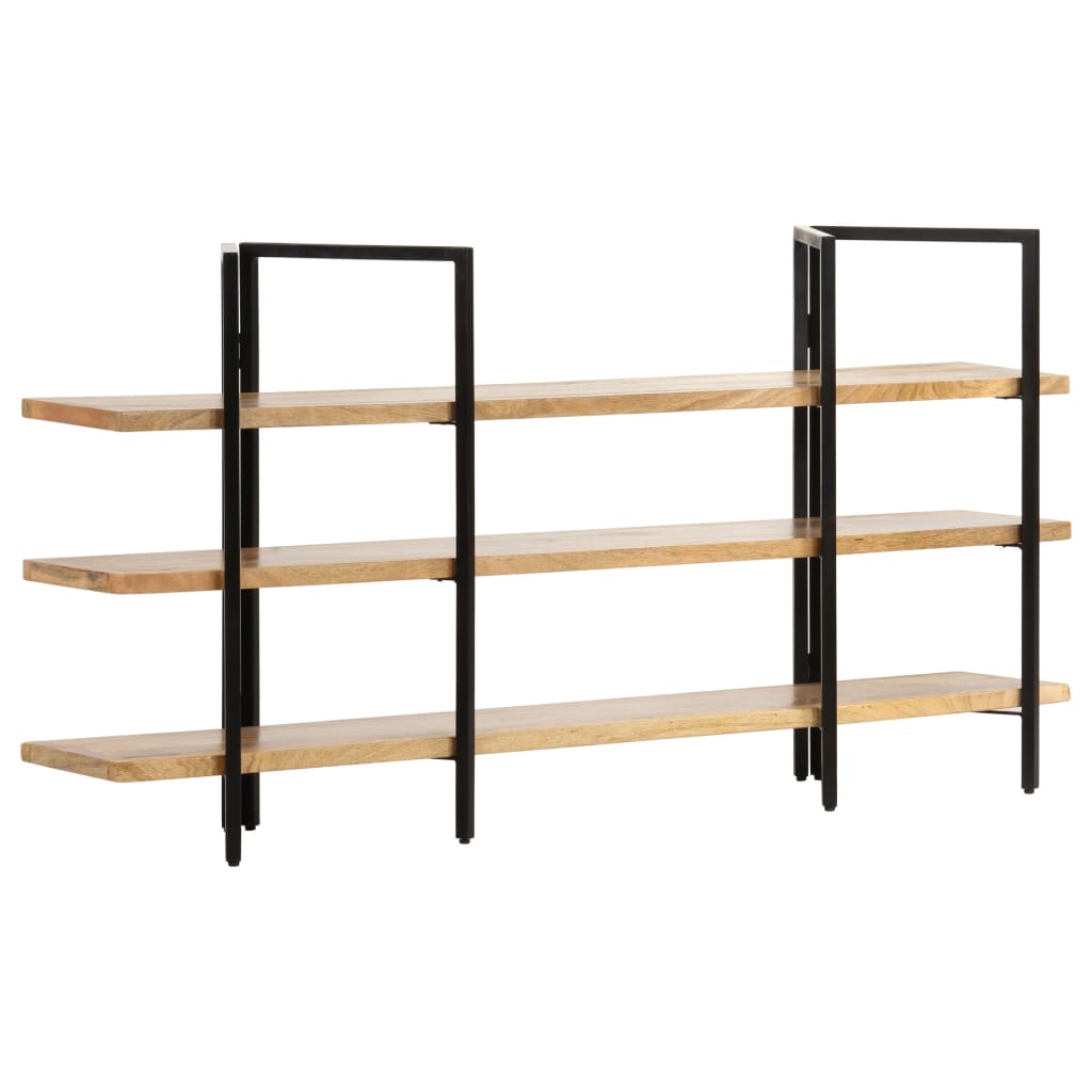 3-tier bookcase, 160x31x80 cm, solid mango wood