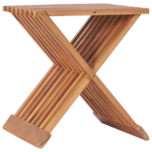 Folding garden stool, 40 x 32 x 45 cm, solid teak wood