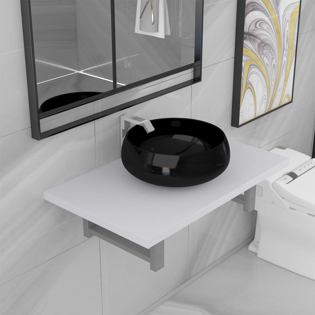 Bathroom furniture set, 2 pieces, white, ceramic