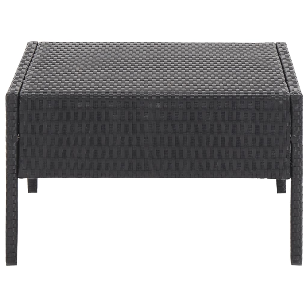 Set mobilier de grădină cu perne, 5 piese, negru, poliratan