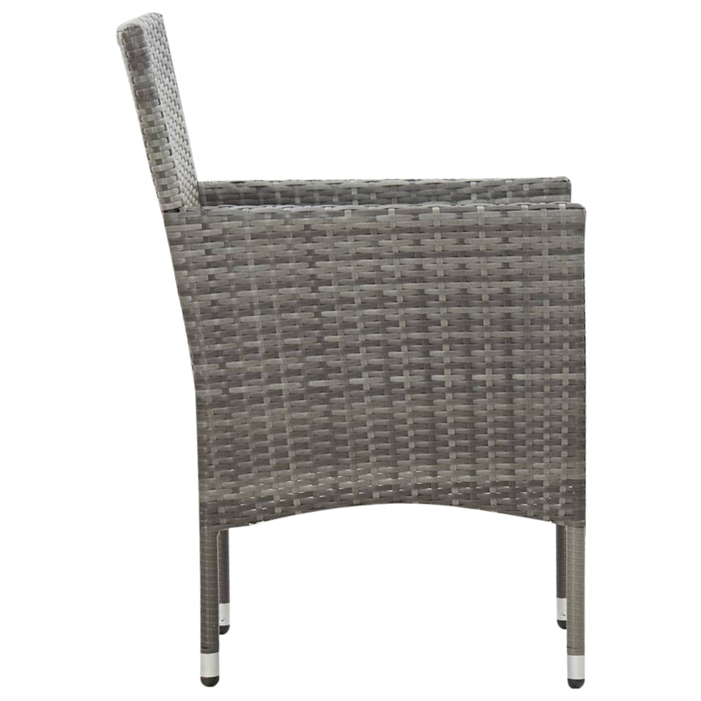 4-piece garden furniture set with cushions, grey, polyrattan