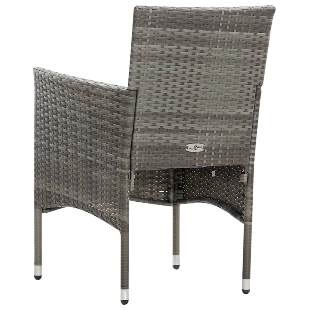 4-piece garden furniture set with cushions, grey, polyrattan