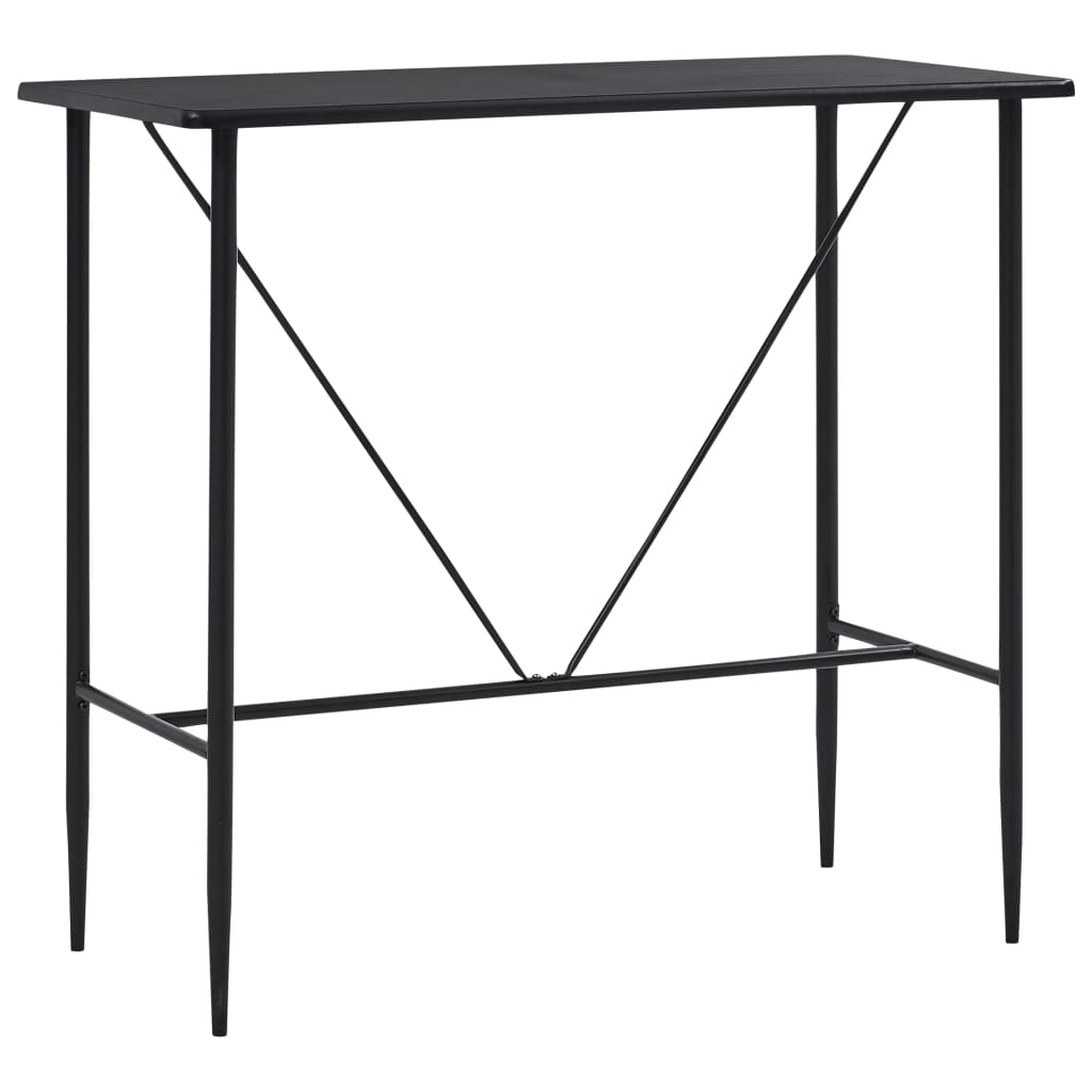 Bar furniture set, 5 pieces, black, plastic