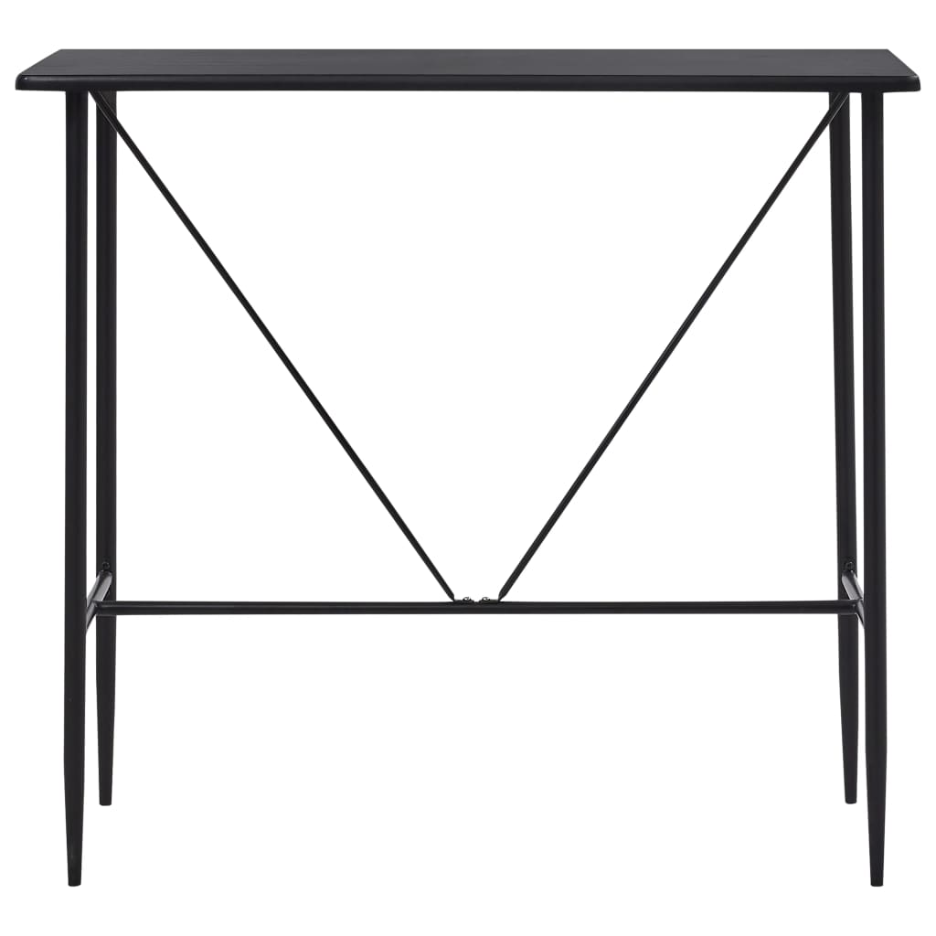 Bar furniture set, 5 pieces, black, plastic