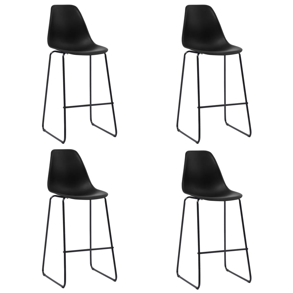 Set de bar, 5 piese, negru, plastic