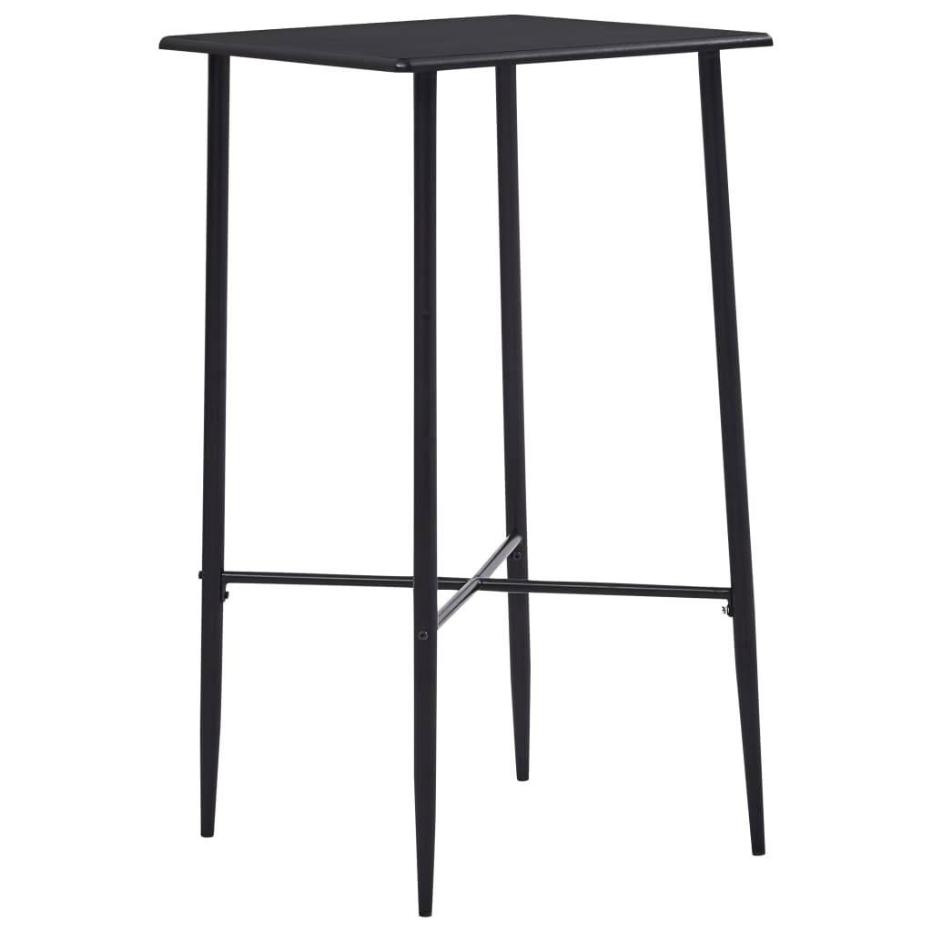 Bar furniture set, 5 pieces, black, plastic