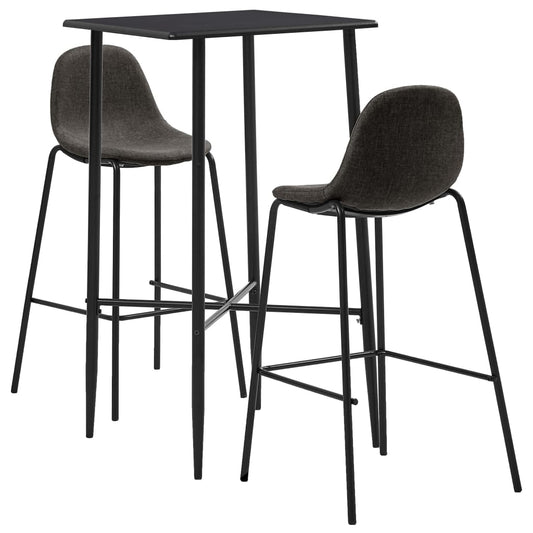 Bar set, 3 pieces, dark grey, textile