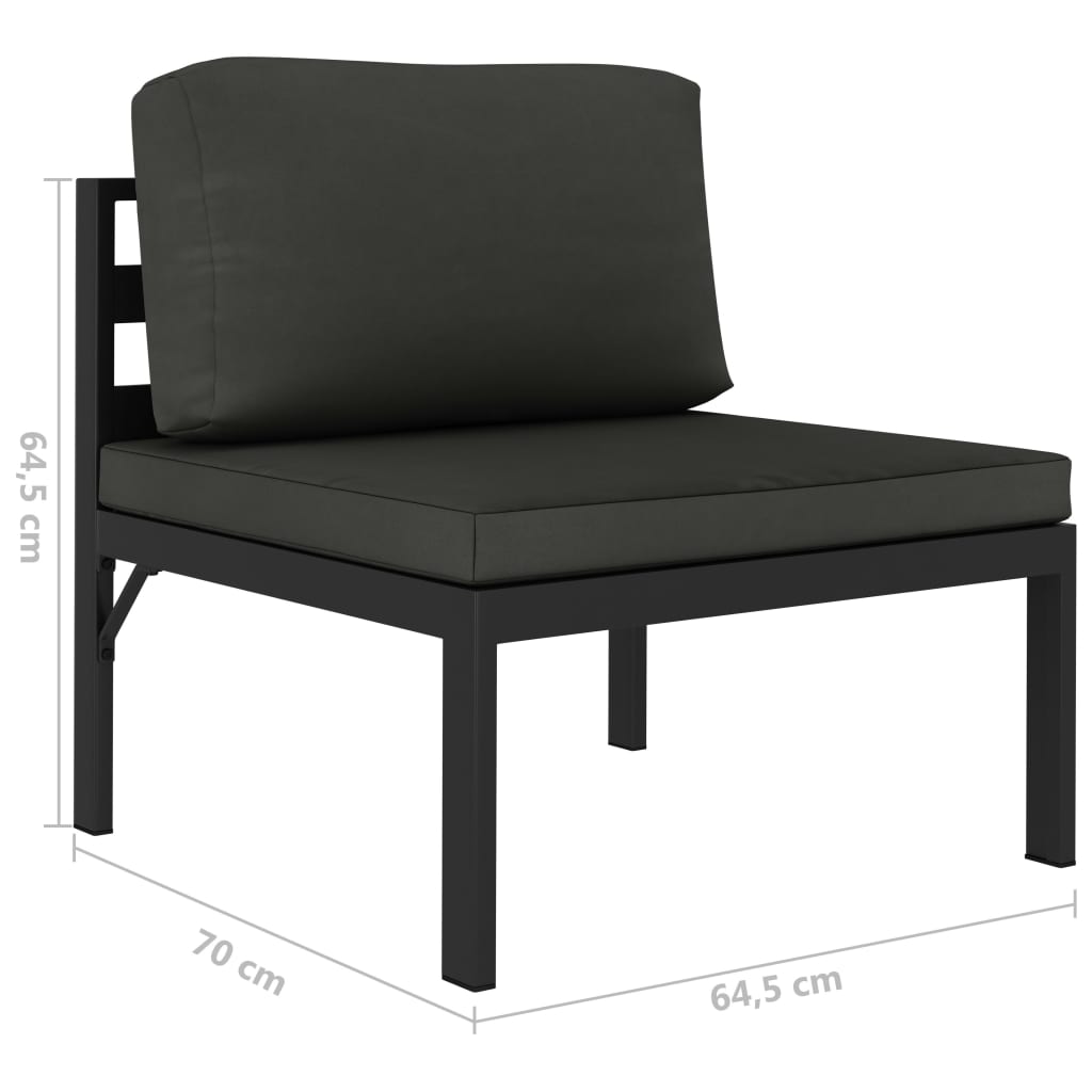 Set mobilier de grădină cu perne, 5 piese, antracit, aluminiu