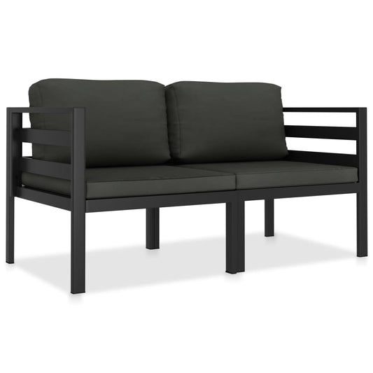 Garden furniture set with cushions, 2 pieces, anthracite, aluminum