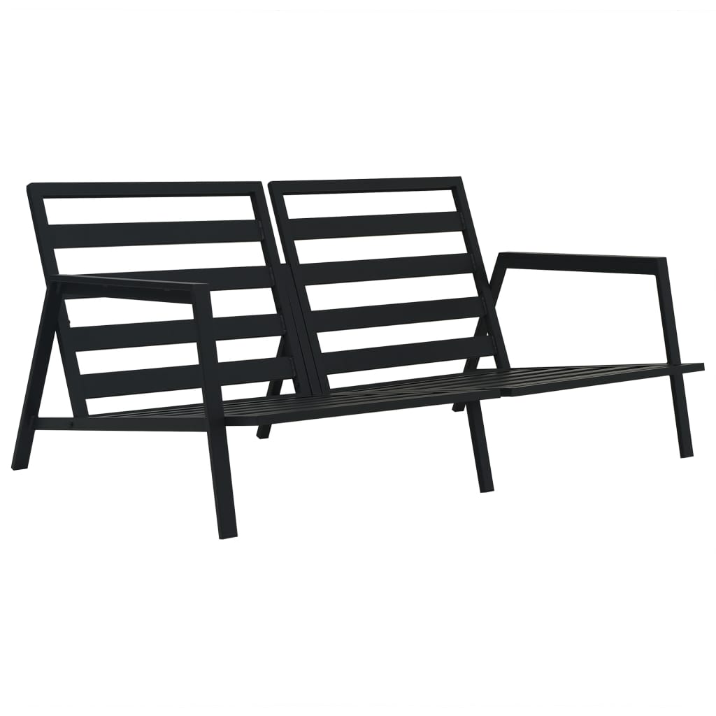 Garden furniture set with cushions, 5 pieces, dark grey, aluminium