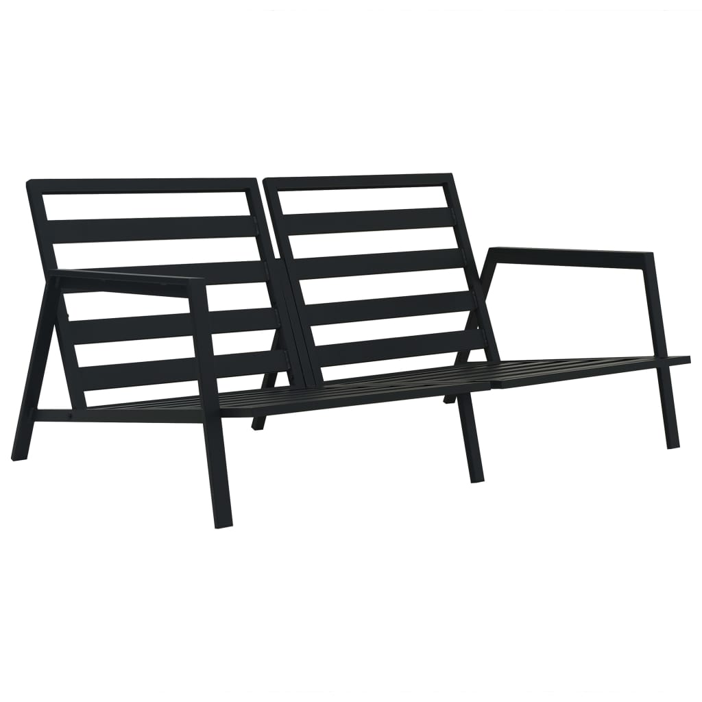 Garden furniture set with cushions, 4 pieces, grey, dark aluminium