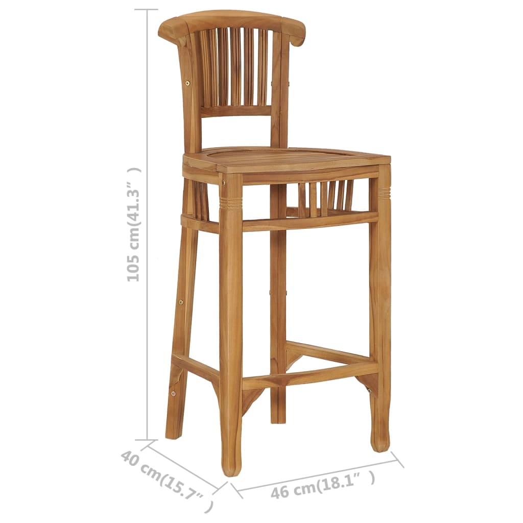 Bar stool, solid teak wood