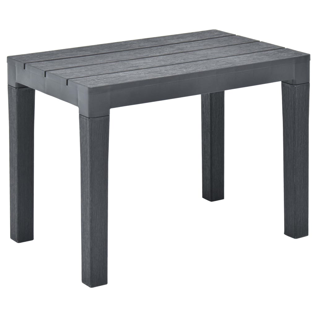 Garden table with 2 benches, anthracite, plastic