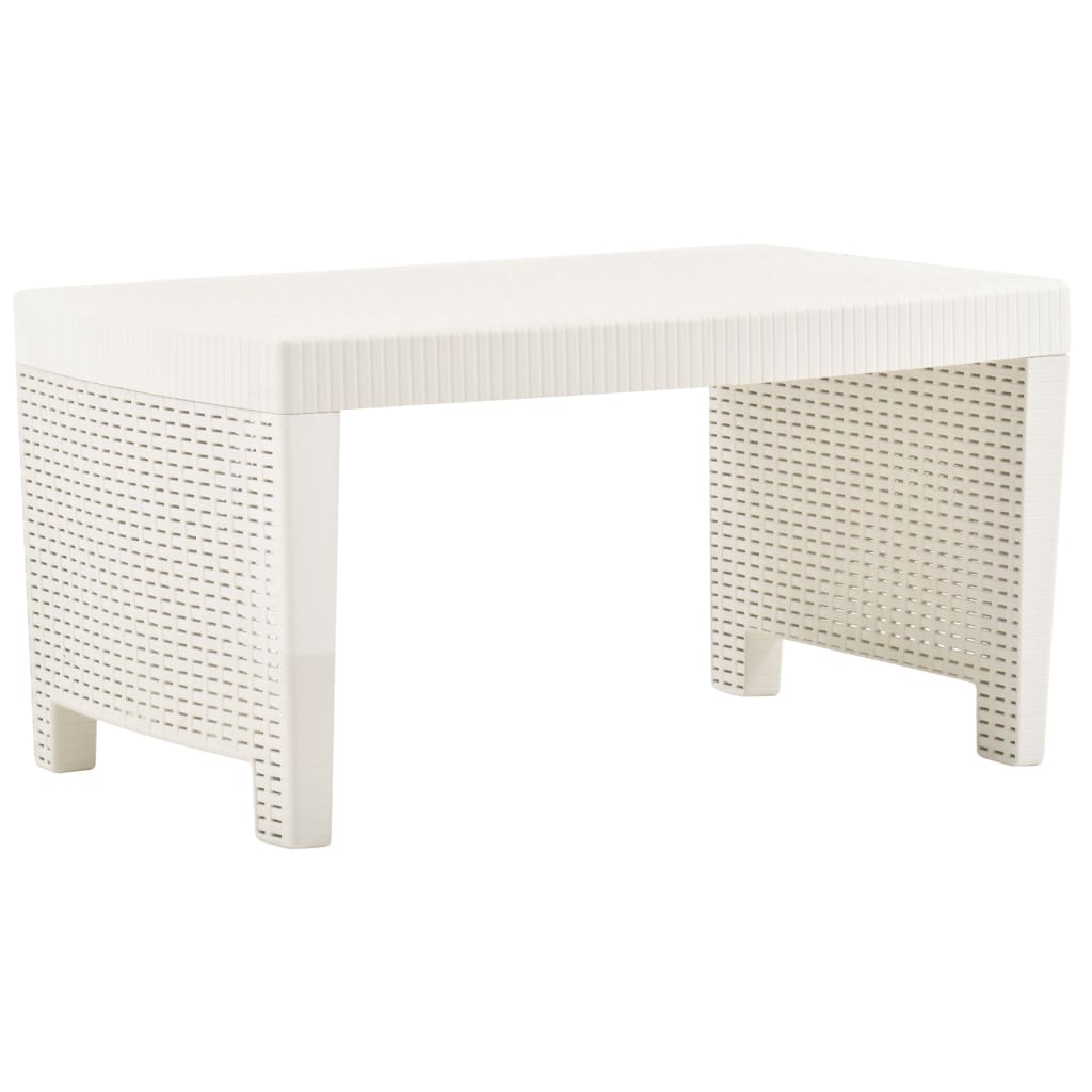 Set mobilier de grădină, 3 piese, alb, plastic