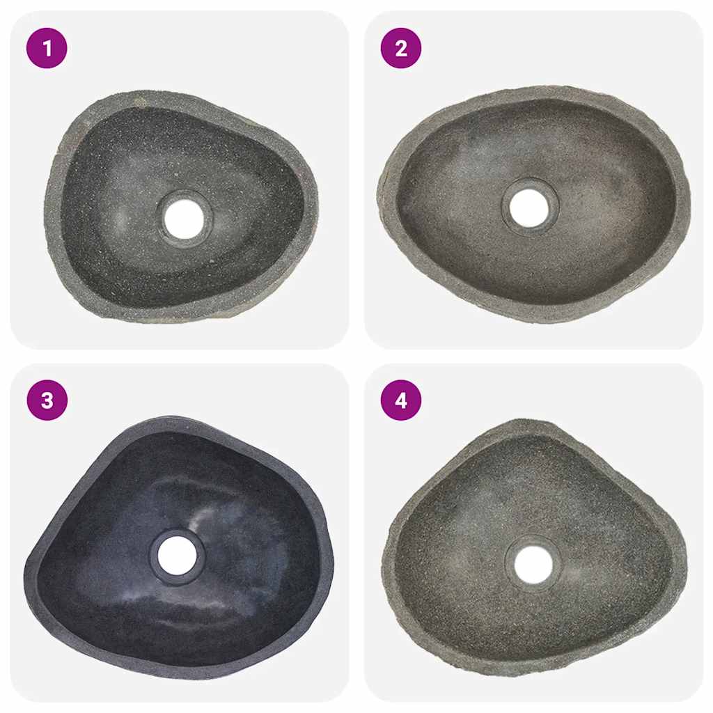 River stone sink, (29-38)x(24-31) cm, oval