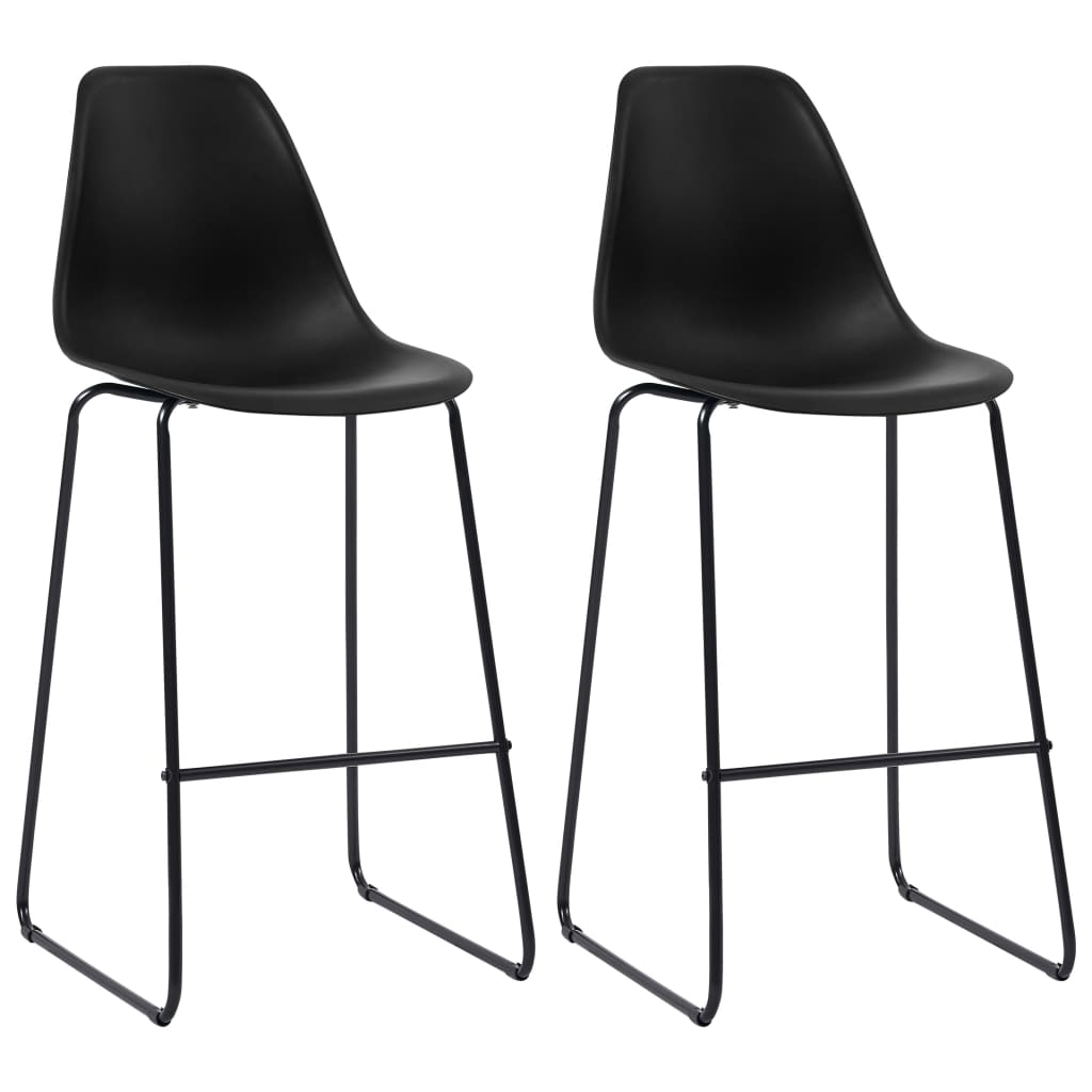 Bar furniture set, 3 pieces, black, plastic