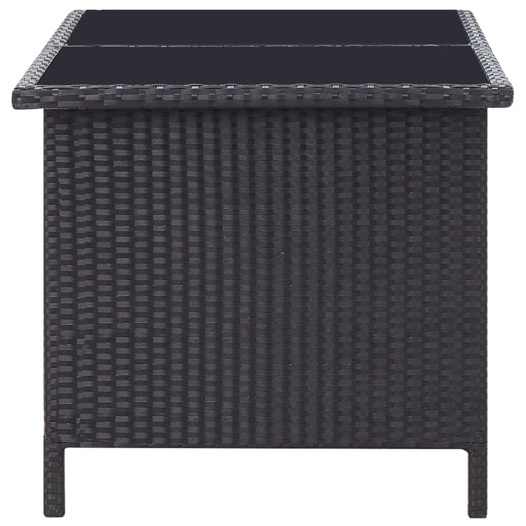 Set mobilier de grădină cu perne, 6 piese, negru, poliratan