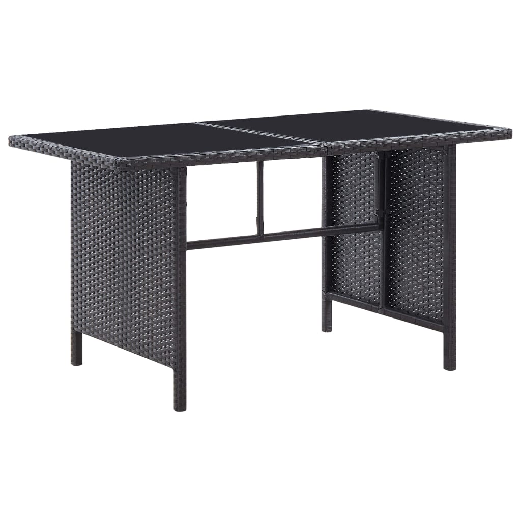 Set mobilier de grădină cu perne, 6 piese, negru, poliratan