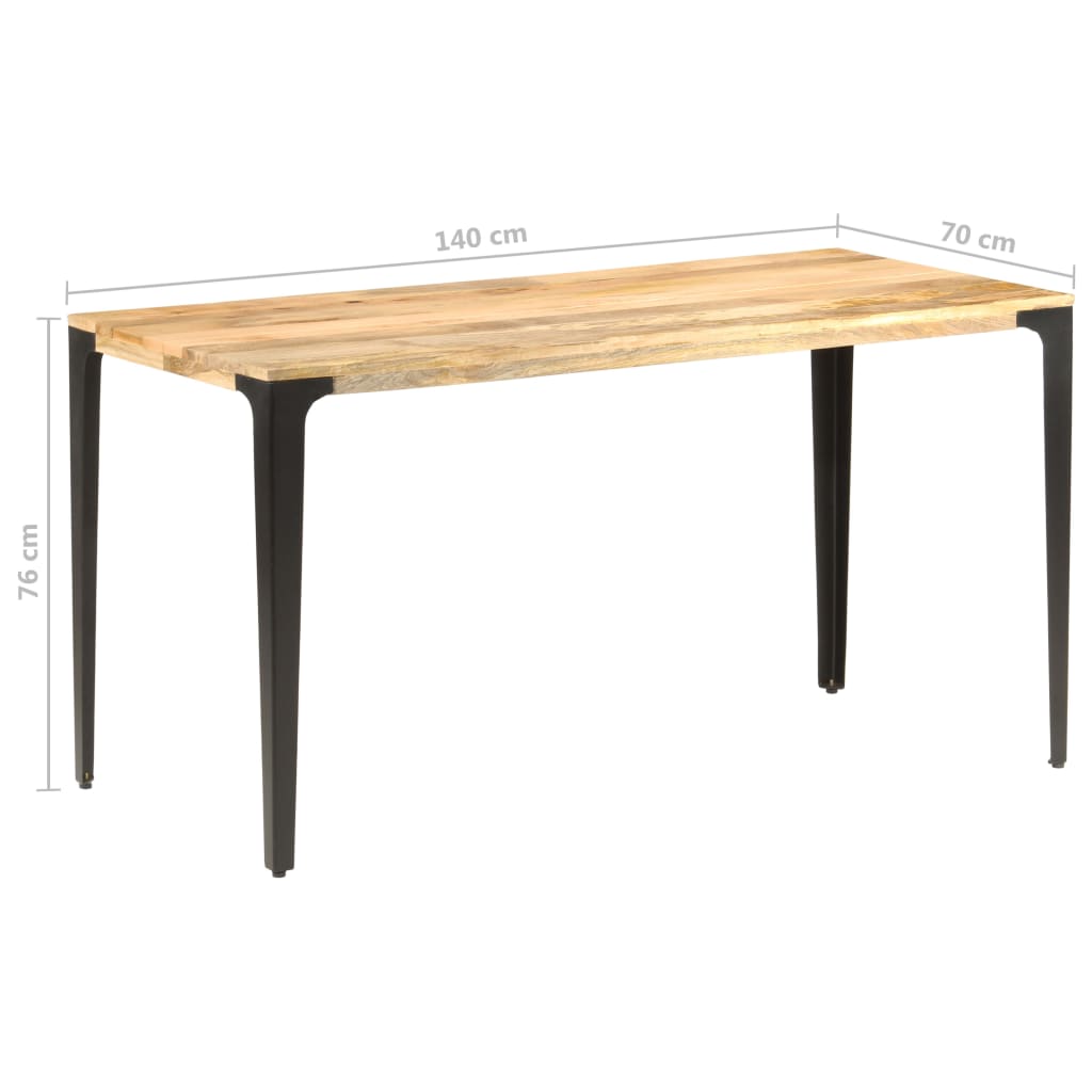 Kitchen table, 140 x 70 x 76 cm, solid mango wood