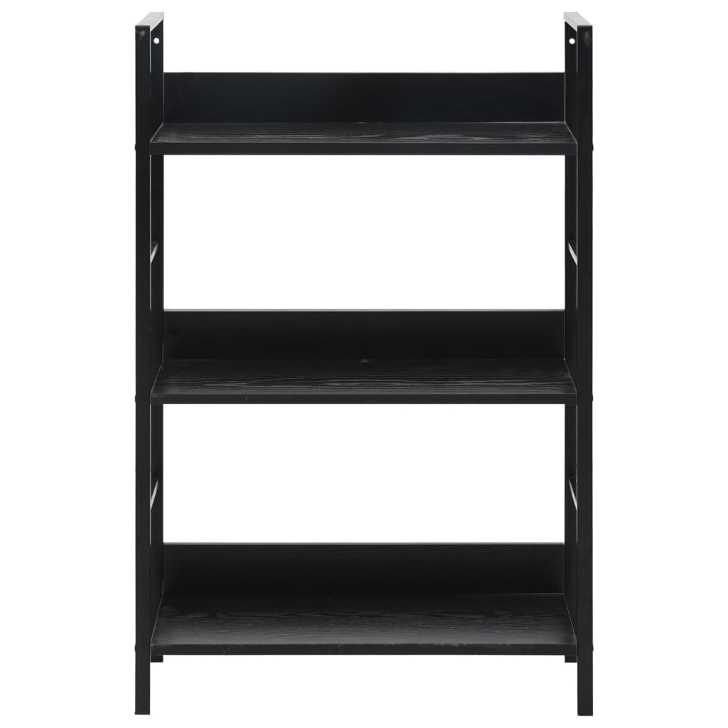 Bookcase 3 shelves, black, 60x27.6x90.5 cm, processed wood