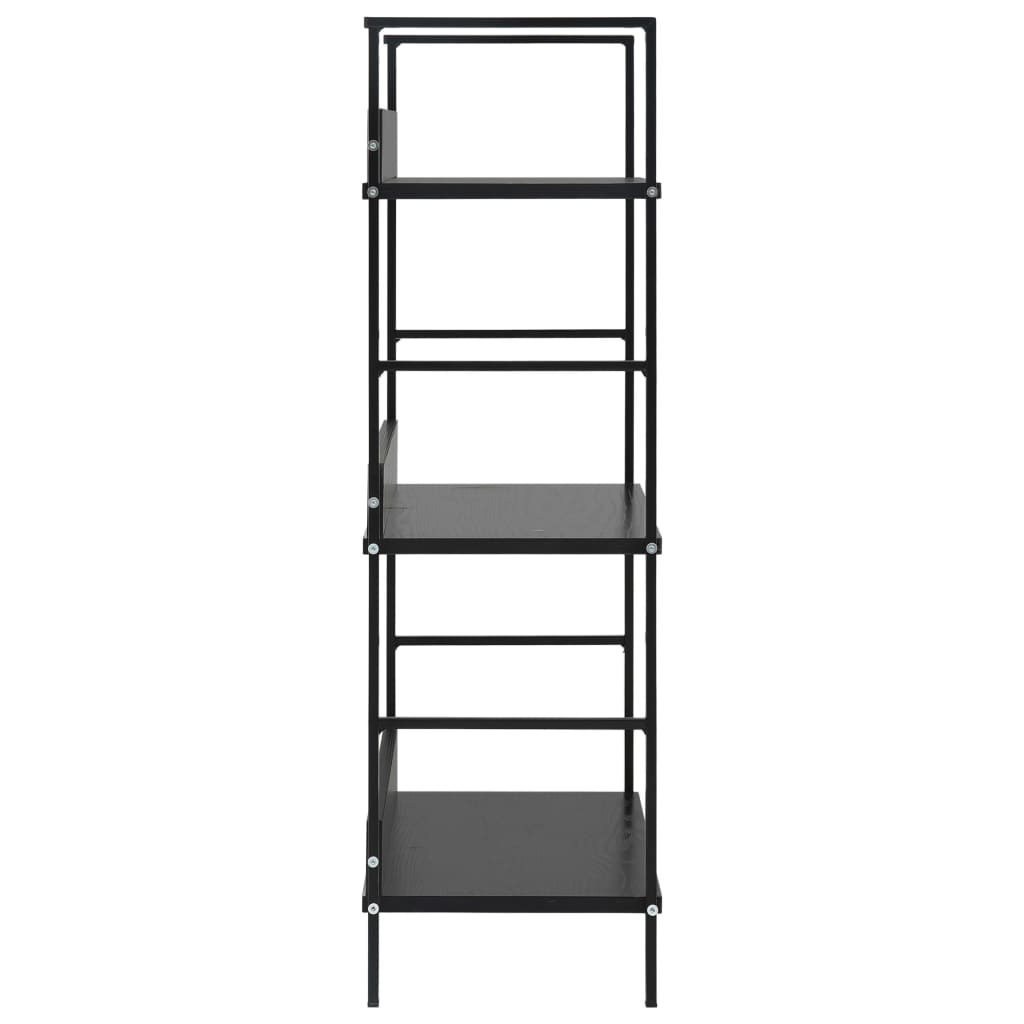 Bookcase 3 shelves, black, 60x27.6x90.5 cm, processed wood