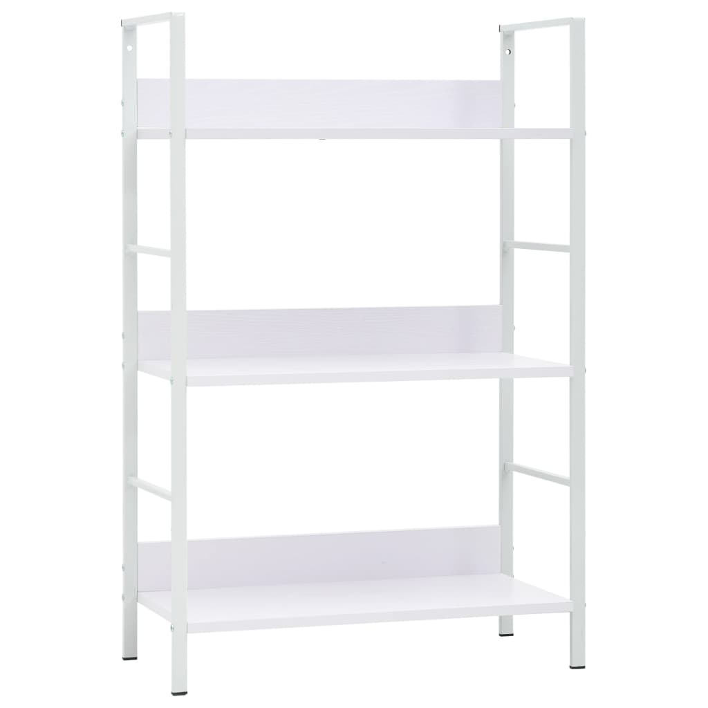 Bookcase 3 shelves, white, 60x27.6x90.5 cm, processed wood