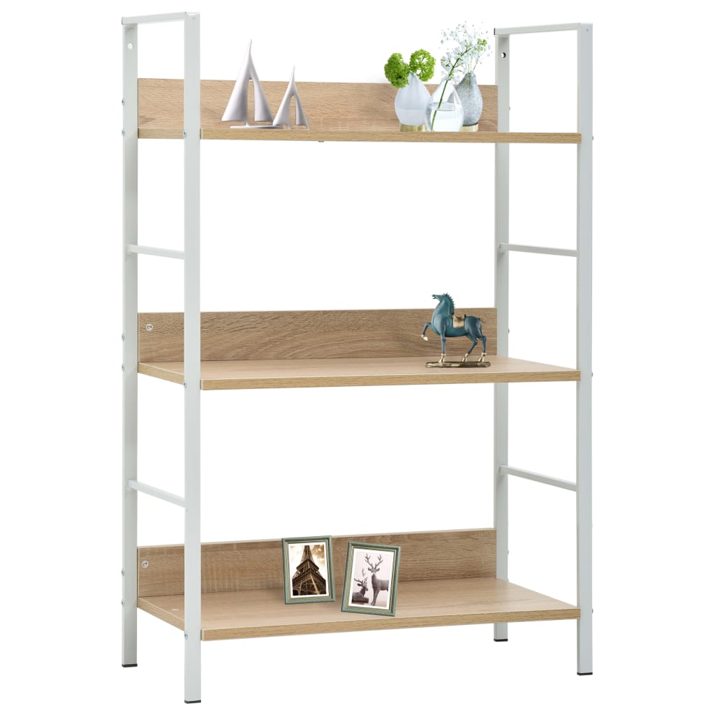 Bookcase 3 shelves, oak, 60x27.6x90.5 cm processed wood