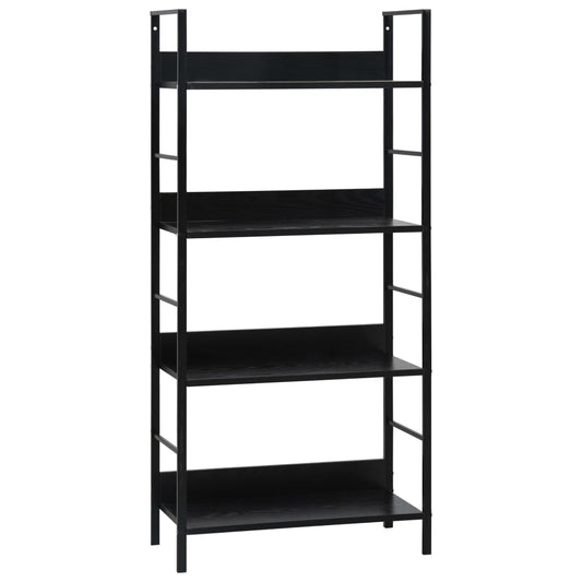 Bookcase 4 shelves, black, 60x27.6x124.5 cm, engineered wood