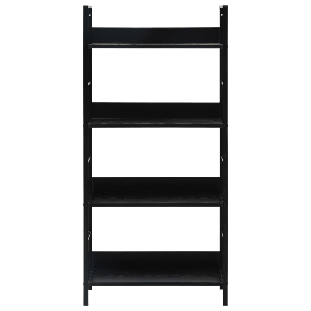 Bookcase 4 shelves, black, 60x27.6x124.5 cm, engineered wood