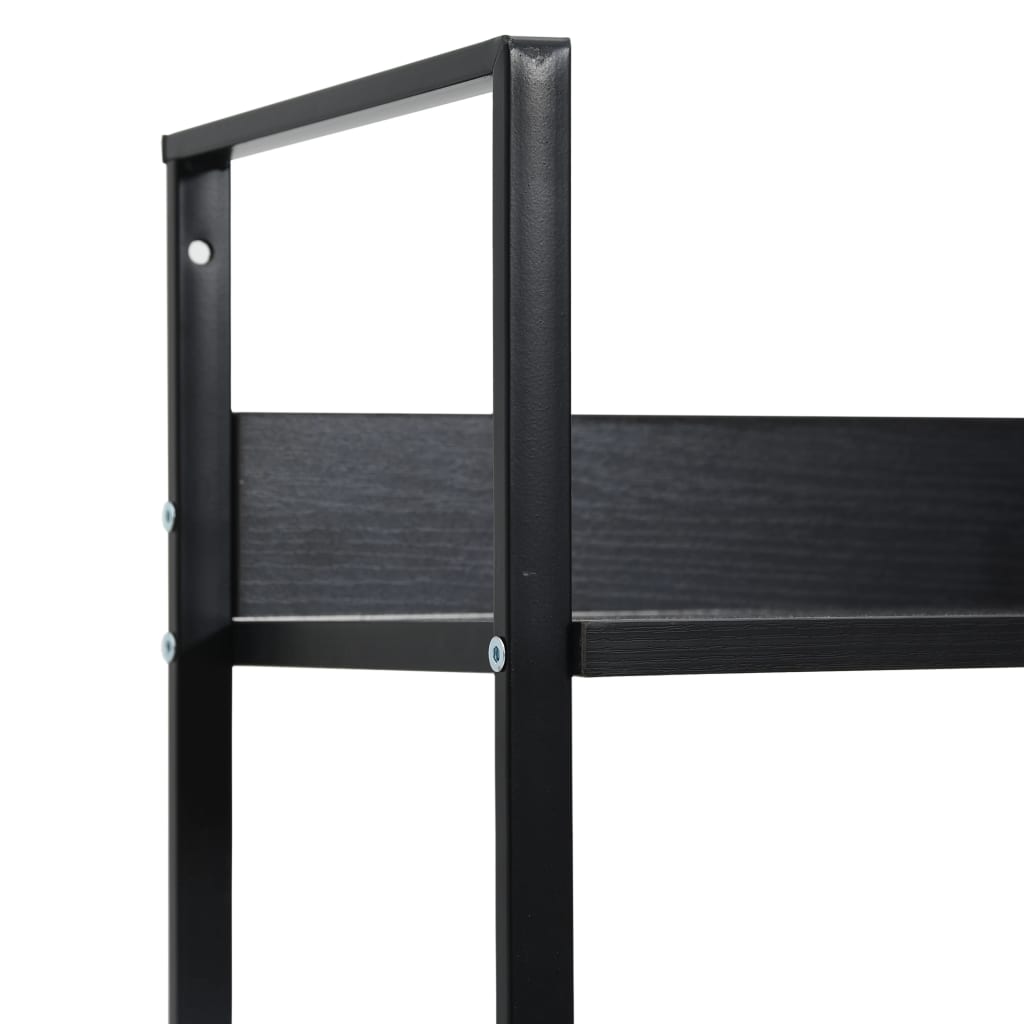 Bookcase 4 shelves, black, 60x27.6x124.5 cm, engineered wood