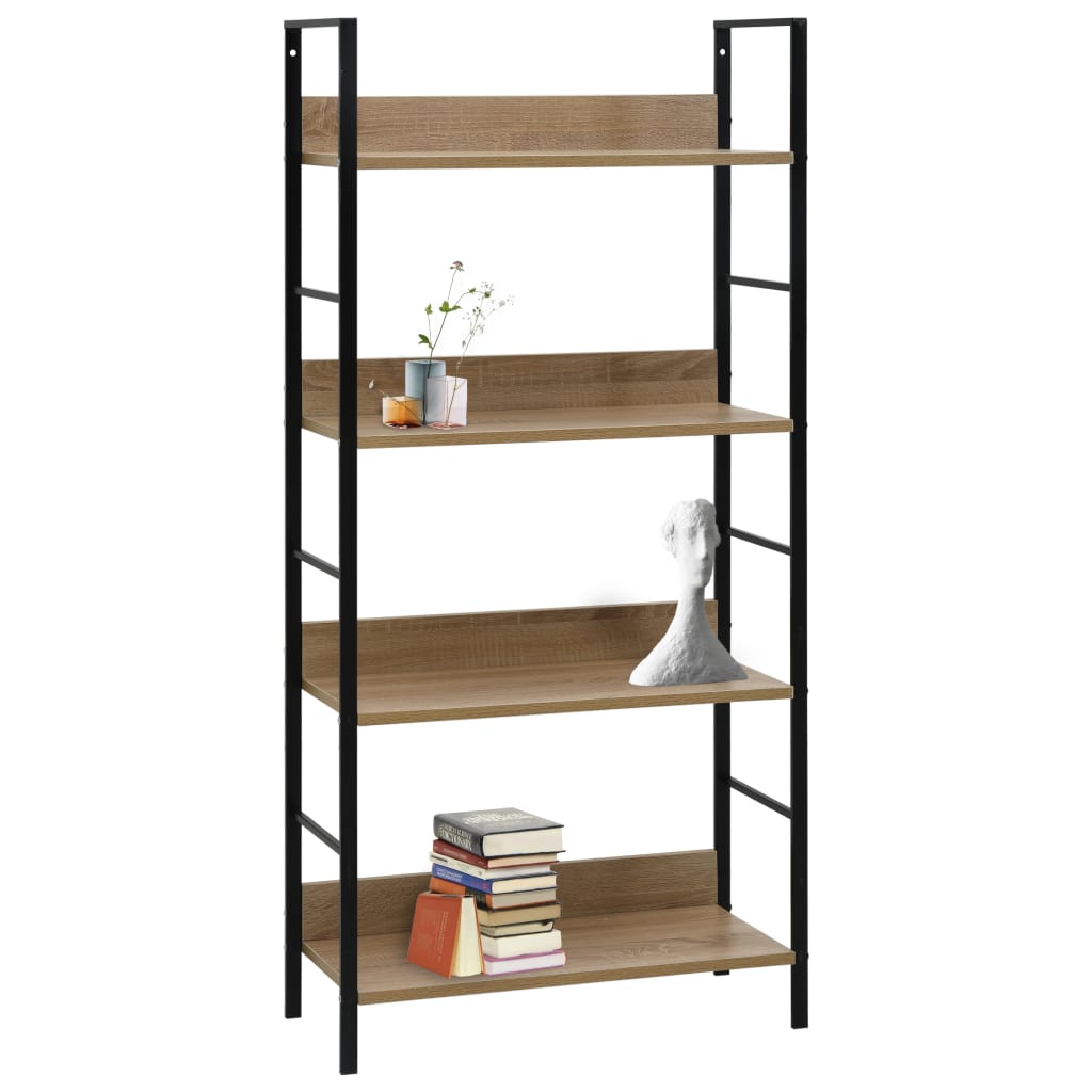 Bookcase 3 shelves, oak, 60x27.6x124.5 cm, engineered wood