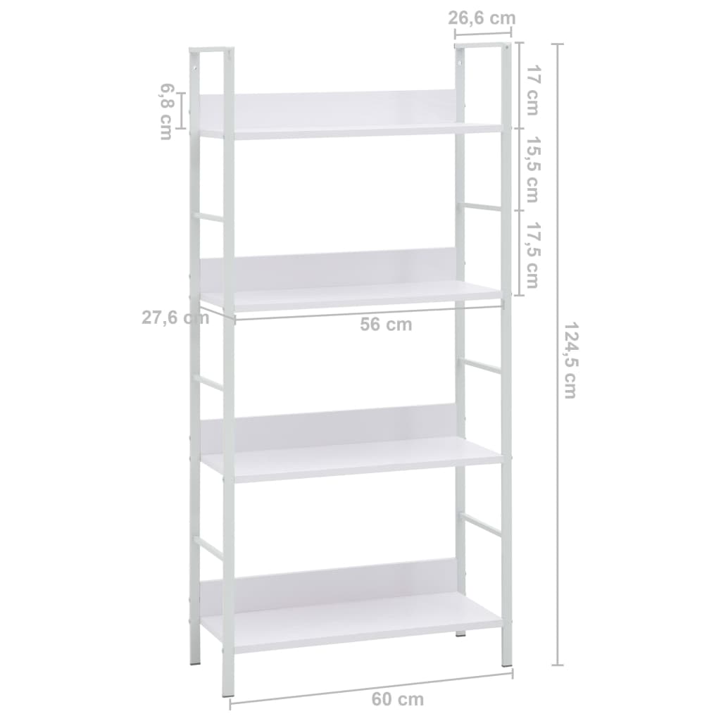 Bookcase 3 shelves, oak, 60x27.6x124.5 cm, engineered wood