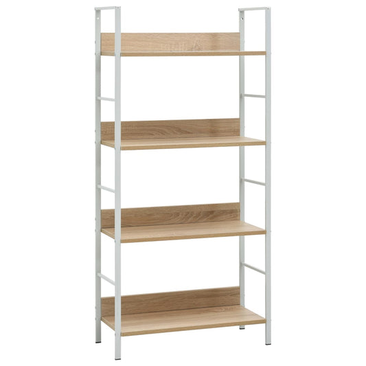 Bookcase 4 shelves, oak, 60x27.6x124.5cm processed wood