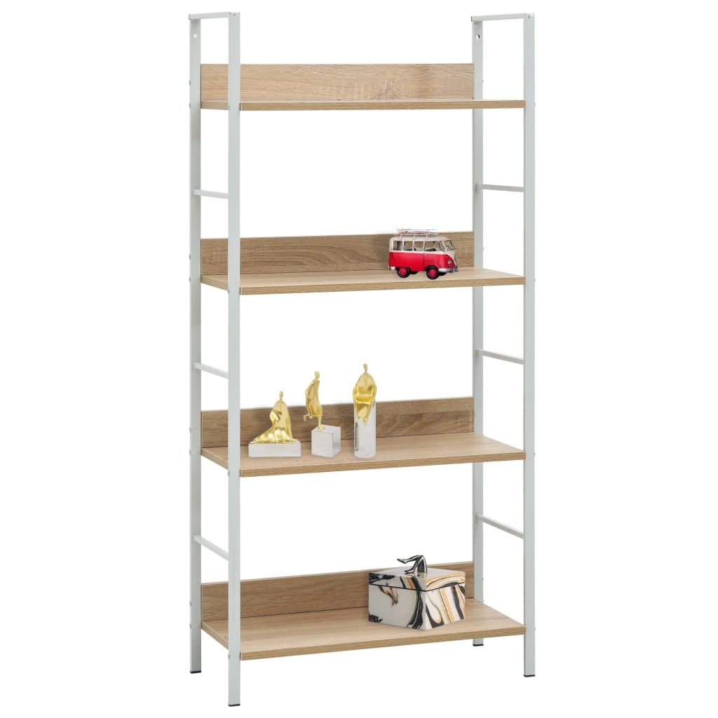 Bookcase 4 shelves, oak, 60x27.6x124.5cm processed wood