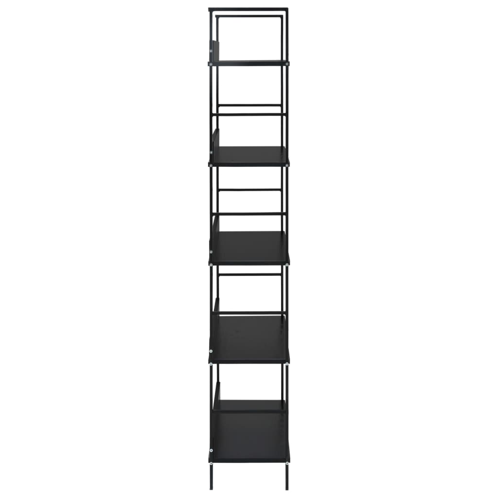 Bookcase 5 shelves, black, 60x27.6x158.5 cm, engineered wood