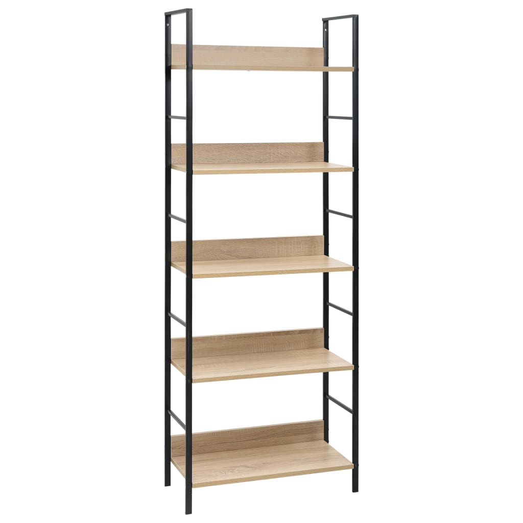 Bookcase 5 shelves, oak 60x27.6x158.5 cm processed wood