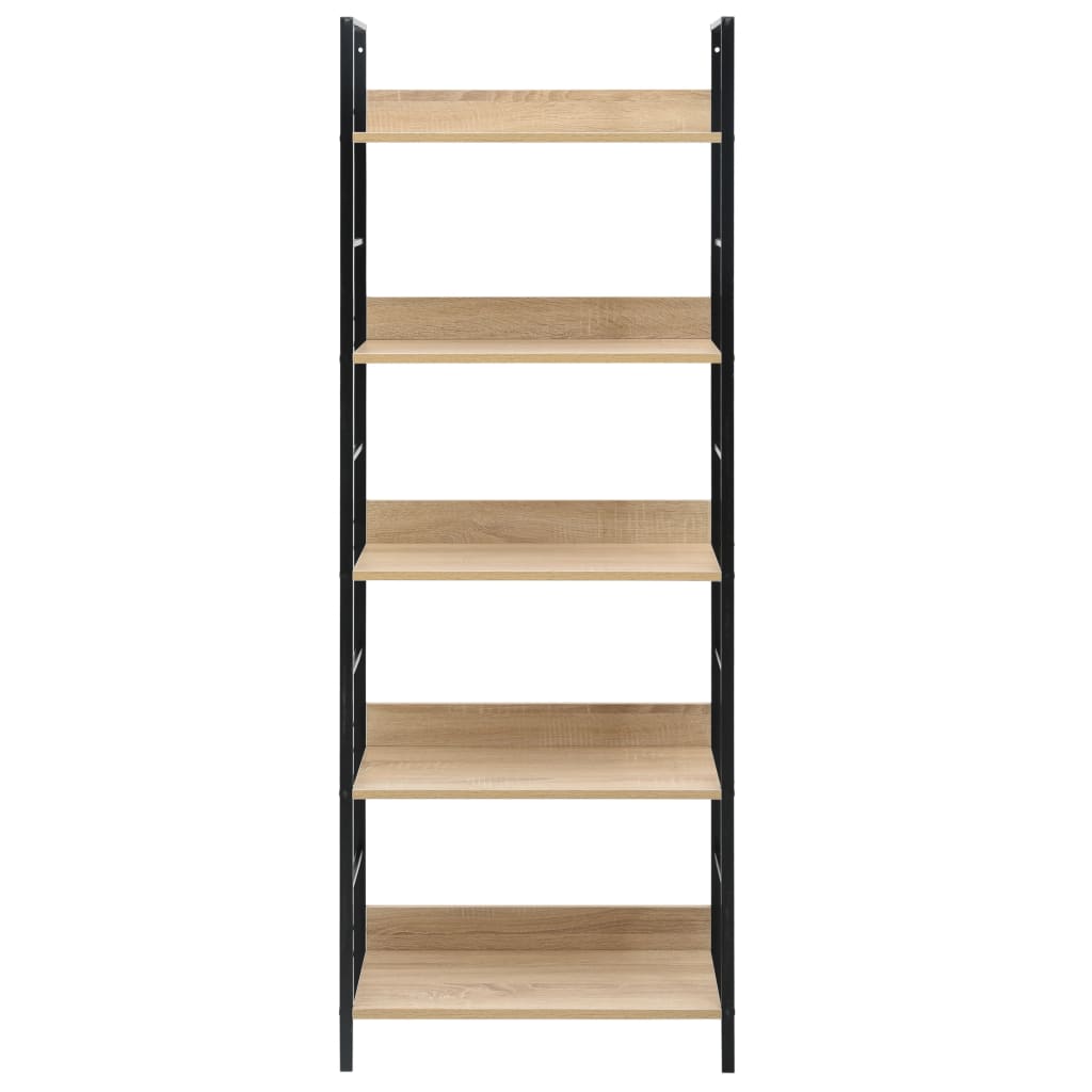 Bookcase 5 shelves, oak 60x27.6x158.5 cm processed wood