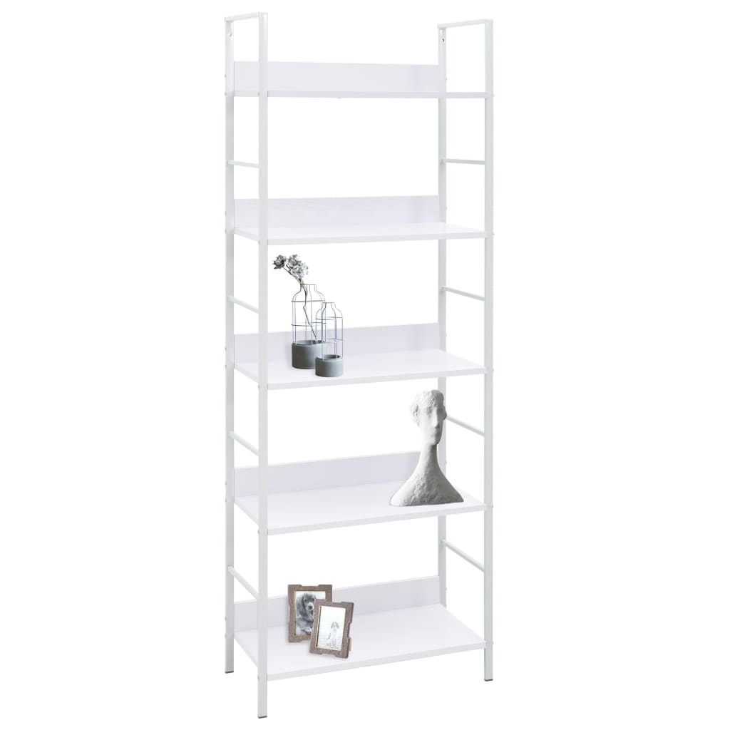 Bookcase 5 shelves, white, 60x27.6x158.5 cm, processed wood