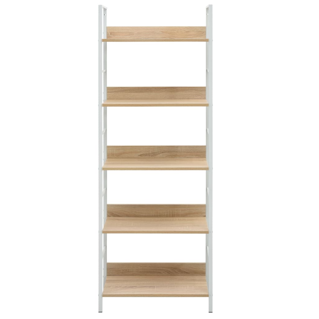 Bookcase 5 shelves, oak, 60x27.6x158.5cm processed wood