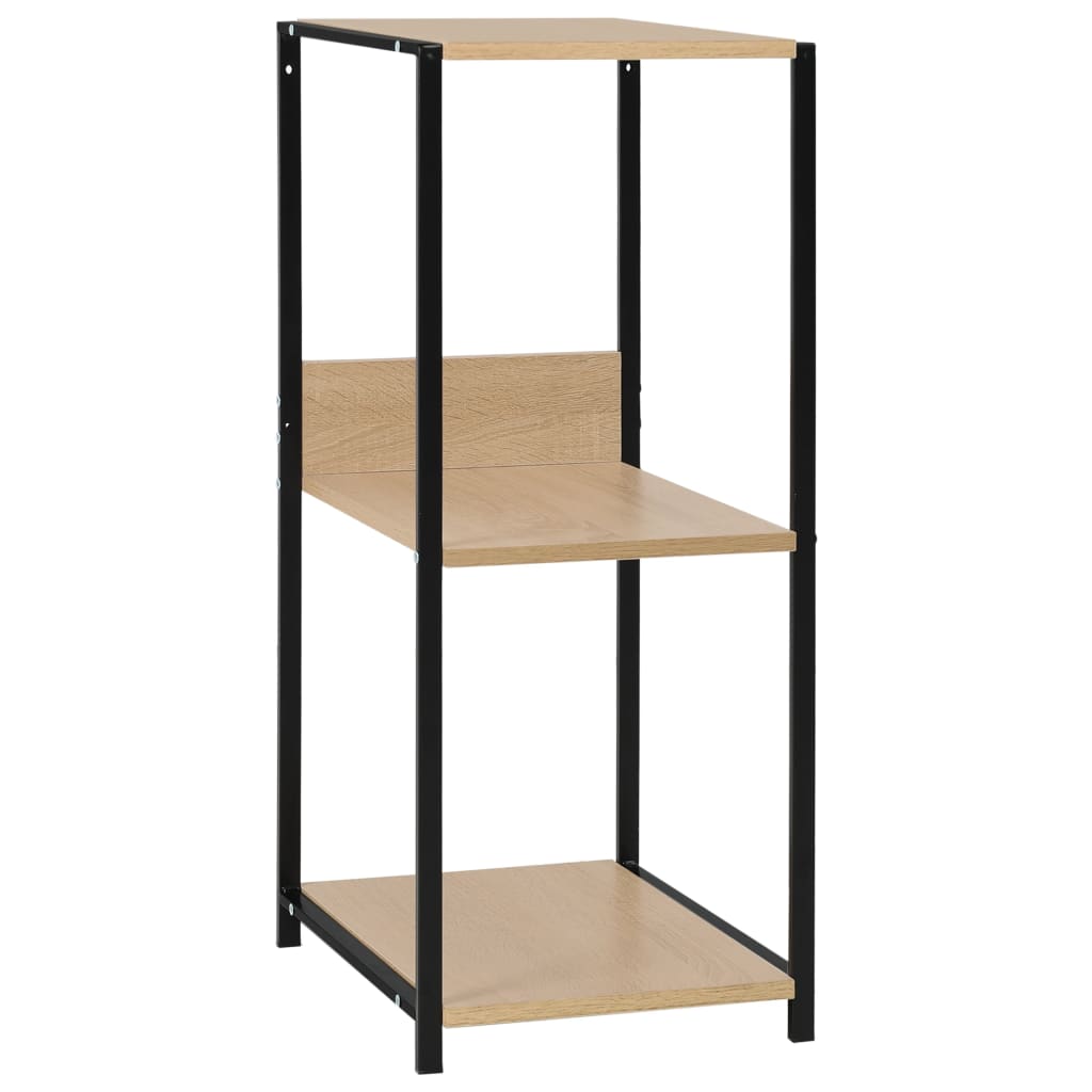 Small bookcase black/oak, 33.5x39.6x79.7 cm, processed wood