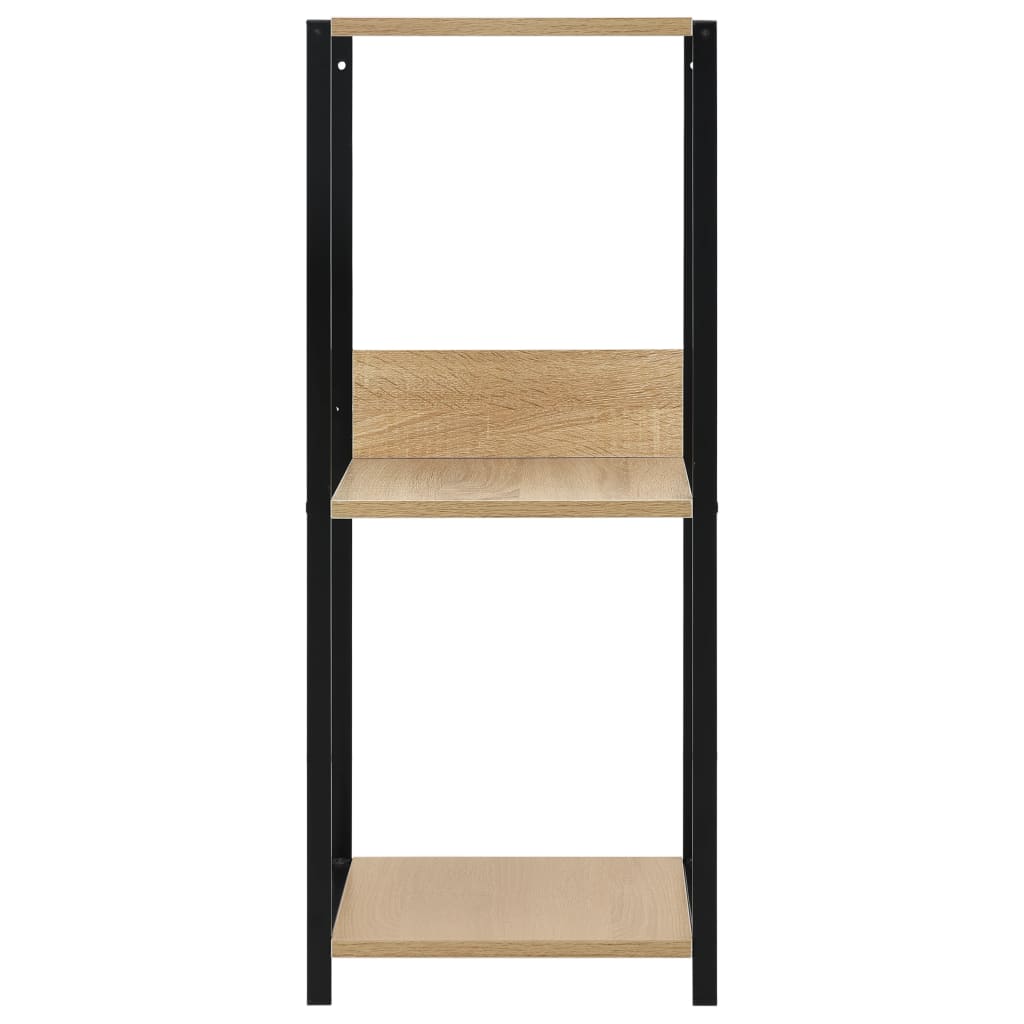 Small bookcase black/oak, 33.5x39.6x79.7 cm, processed wood