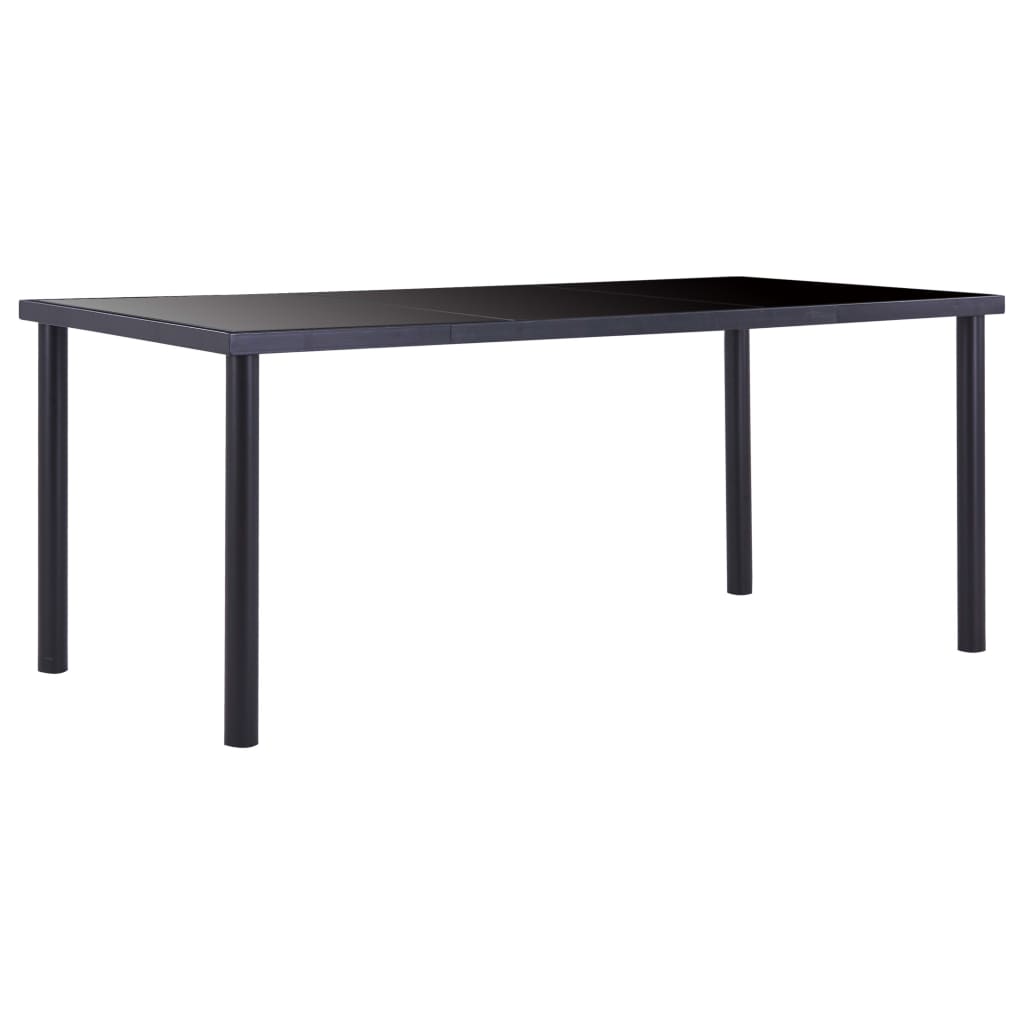 Set mobilier de bucătărie, 9 piese, negru, piele ecologică