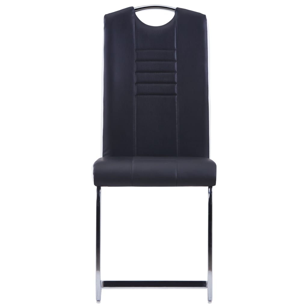 Set mobilier de bucătărie, 9 piese, negru, piele ecologică